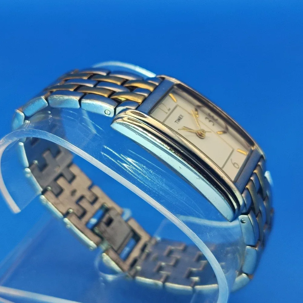 Vintage 2003 Timex Tank Two Tone 29mm  Women's Quartz Watch Restored‎ Size 5.5